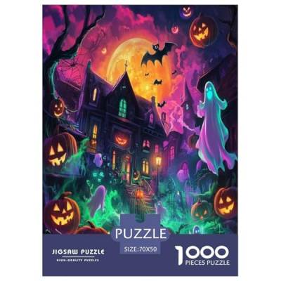Halloween Dorf Puzzle 1000 Teile Schwer Puzzle Spielzeug Lernspiel Impossible Herausforderungsspielzeug Für Erwachsene Und Kinder Ab 12 Jahren 70x50cm/1000pcs von ChengzeTCo